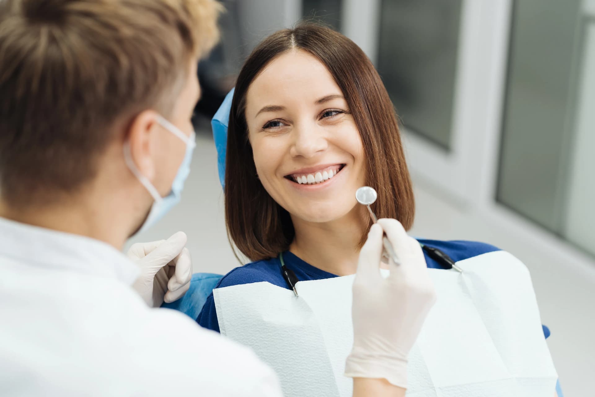 Patient in dental chair